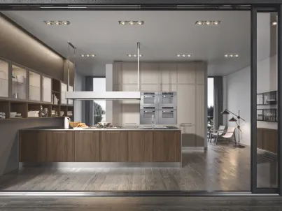 Cucina Moderna Estetica con penisola in frassino di Home Cucine