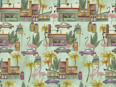 Carta da parati South Beach di Inkiostro Bianco