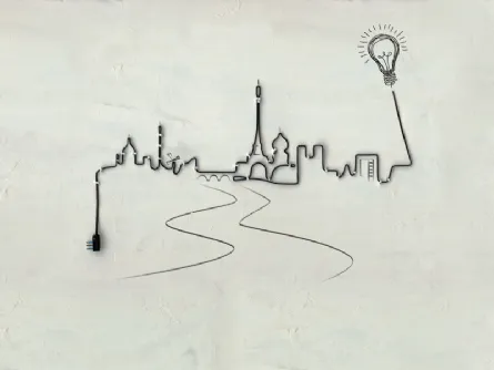 Carta da parati Ville Lumiere di Inkiostro Bianco