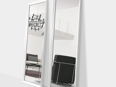 Specchiera Angolo Riflesso con cornice in alluminio di Pezzani