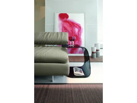 Tavolino di design in vetro curvato fumè Beside di Tonin Casa