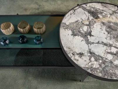 Tavolino Valley con top in marmo e laccato di Cantori