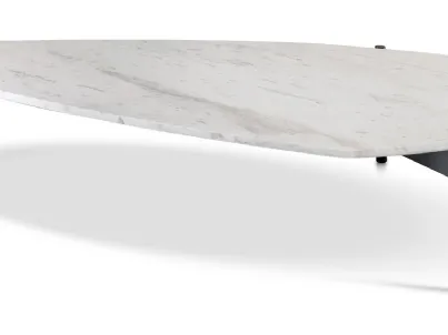 Tavolino con piano in marmo e struttura in metallo Johnson di Cantori