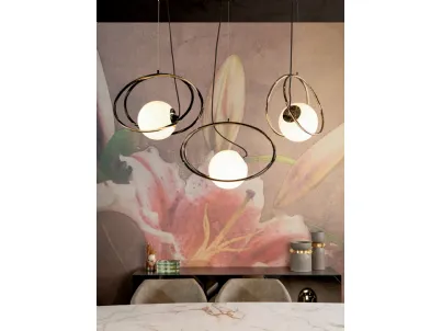 Lampada a sospensione con sfera in vetro e struttura in metallo Bijoux di Tonin Casa