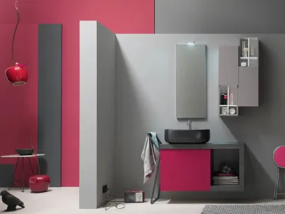 Mobile da Bagno sospeso laccato opaco E-Ly 54 di Arcom