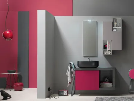 Mobile da Bagno sospeso laccato opaco E-Ly 54 di Arcom