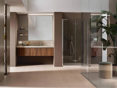 Mobile da Bagno sospeso Shape 25 in noce di Arcom