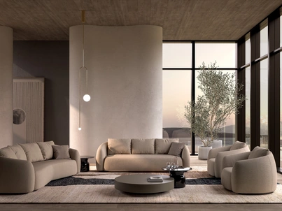 Salotto in tessuto imbottito Luna di Biba Salotti