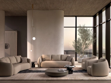 Salotto in tessuto imbottito Luna di Biba Salotti