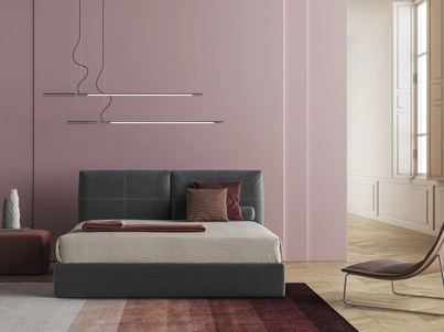Letto con testiera imbottita Bacco di Biba Salotti