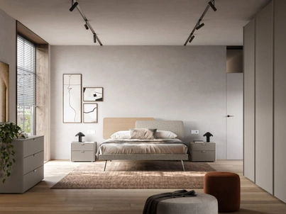 Letto matrimoniale Loli Night 18 in tessuto imbottito e materico Arena di Orme