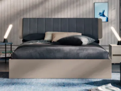 Letto moderno con testiera imbottita e trapuntata Dofia di Orme