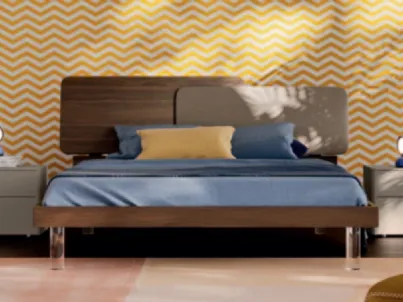 Letto di design in materico ed ecopelle Loli di Orme