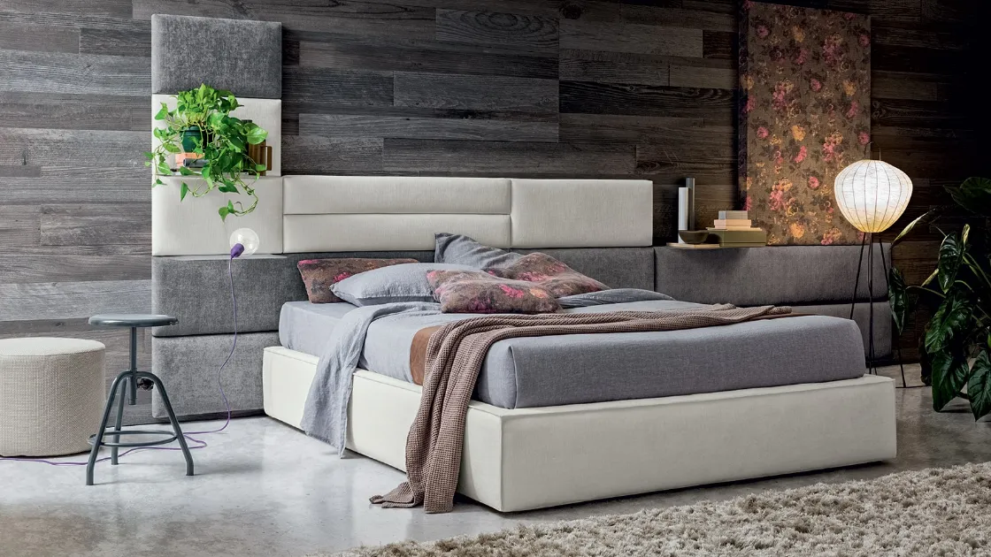 Letto matrimoniale in tessuto Sommier di Felis
