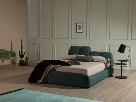 Letto in tessuto imbottito con testiera Tuny di Tonin Casa