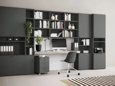 Libreria Golf Infinity I106 con desk ed ante di Colombini Casa