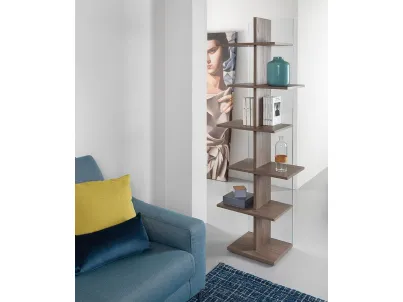 Libreria divisoria in vetro e laminato Step di Pezzani