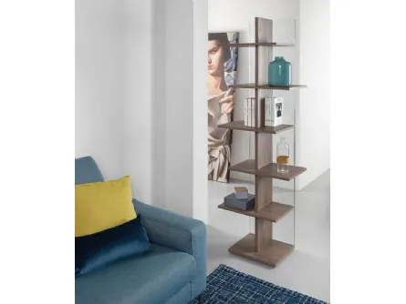 Libreria divisoria in vetro e laminato Step di Pezzani
