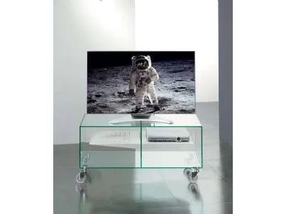 Mobile porta TV in vetro E-Box di Pezzani