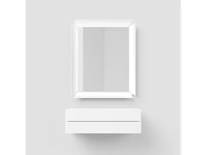 Mobile sospeso modulare in laminato con specchiera Due di Pezzani