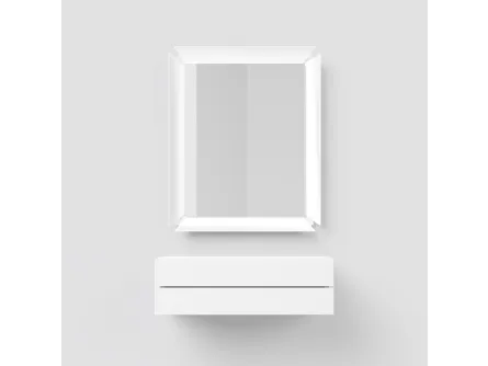 Mobile sospeso modulare in laminato con specchiera Due di Pezzani