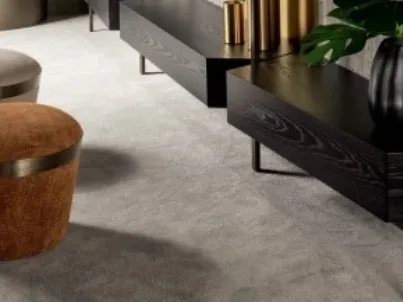 Pouf con anello in metallo Portofino di Cantori