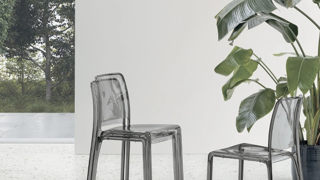 Sedia impilabile Futura in policarbonato trasparente di Target Point