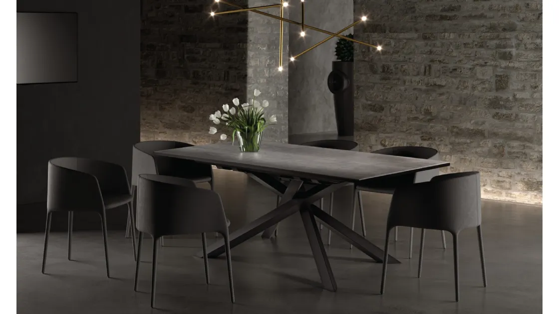 Tavolo allungabile Ares in ceramica e ferro di Intermobili Bassano