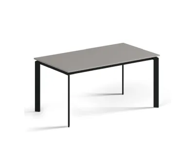 Tavolo allungabile con piano in laminato e struttura in metallo brunito Daniel di Orme