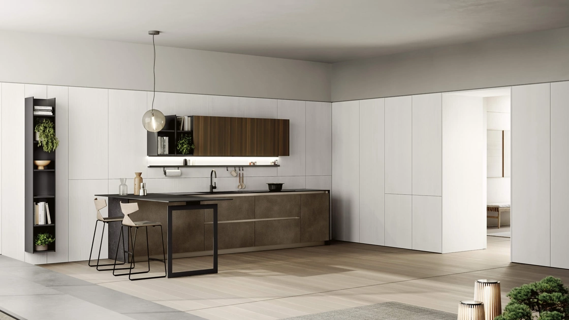 Cucina Moderna con penisola Lungomare 05 di Colombini Casa Artec