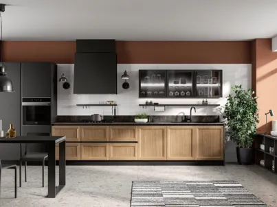 Cucina Moderna lineare Futura 02 in Rovere naturale di Colombini Casa Artec