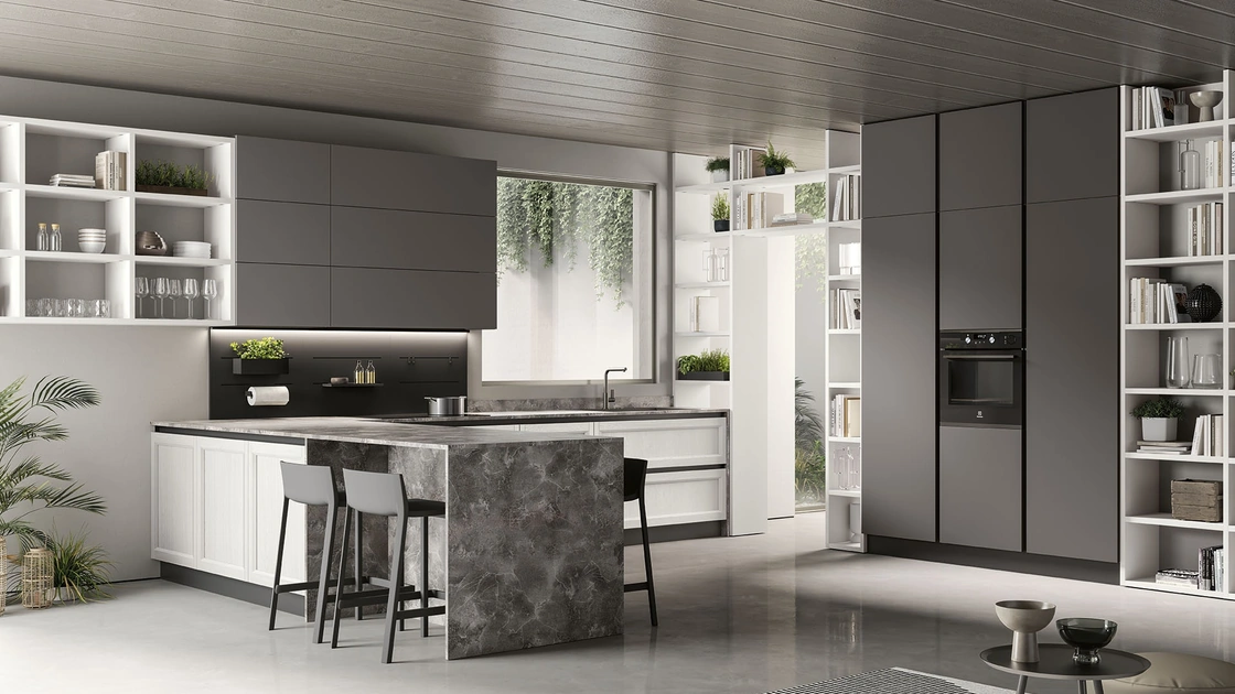 Cucina Moderna con penisola Futura 14 di Colombini Casa Artec