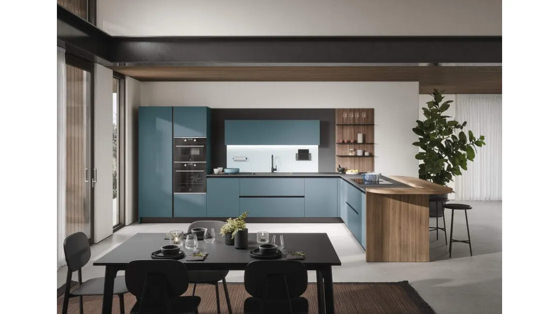 Cucina Moderna con penisola Luce Composizione 06 di Prima Cucine