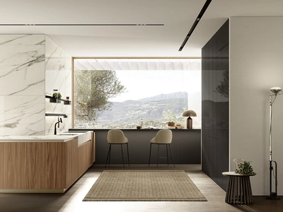 Cucina Moderna con penisola Lungomare Plus Cannettato 03 di Colombini Casa Artec