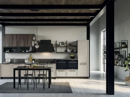 Cucina Moderna lineare Noah Composizione 04 in legno laccato di Prima Cucine