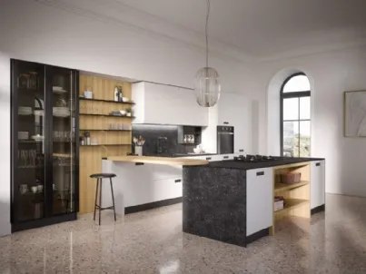 Cucina Moderna con penisola Domino Composizione 07 di Prima Cucine