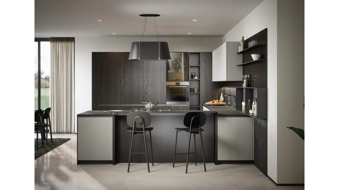 Cucina Moderna con penisola Zoe Composizione 04 di Prima Cucine